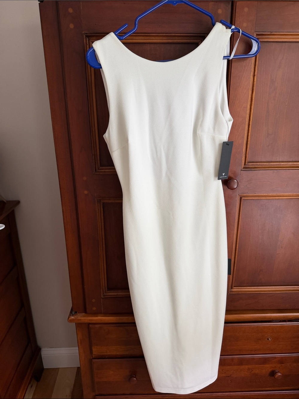 Sleeveless White Sheath Dress - Classic Women's Dress